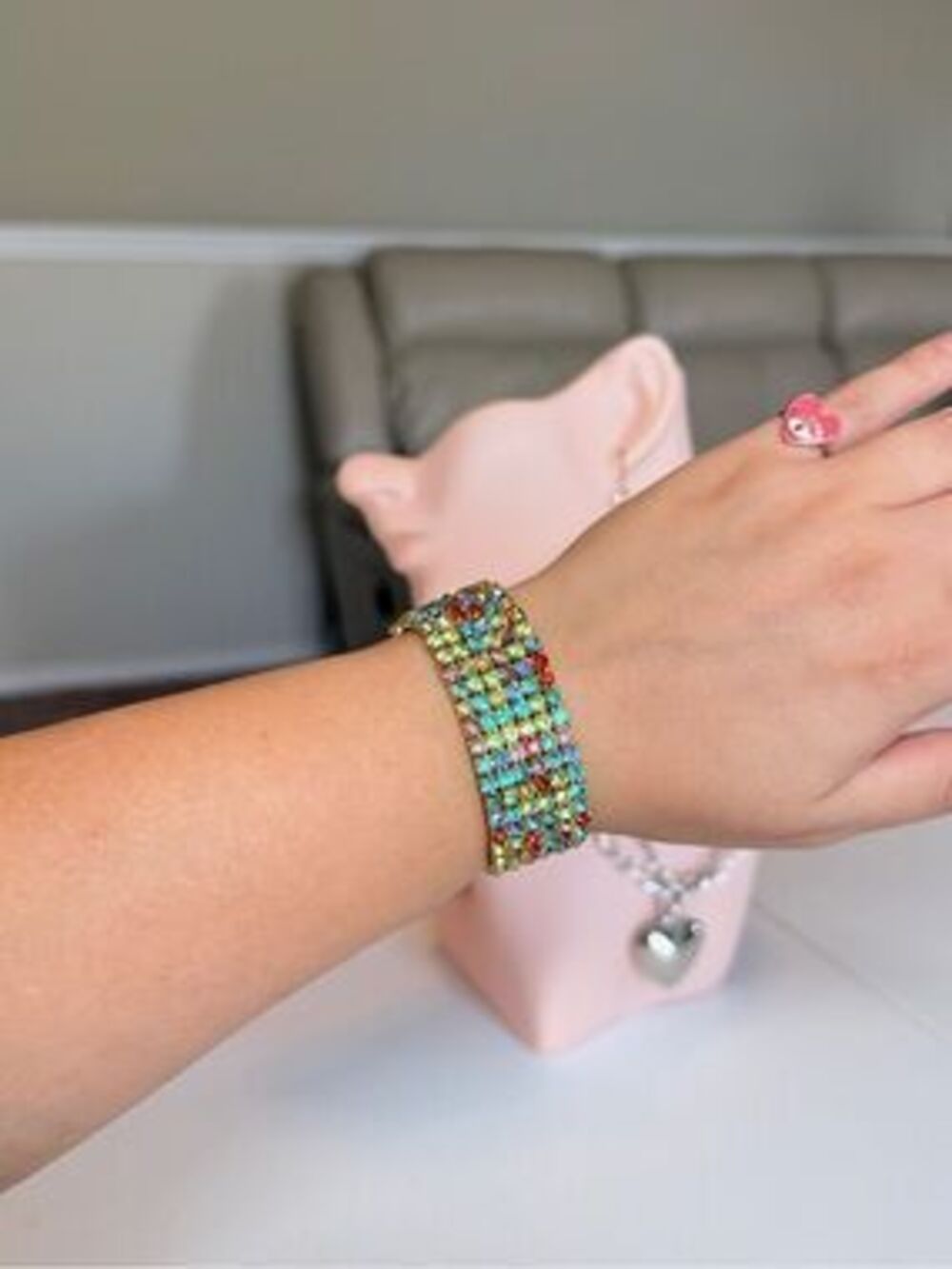 MultiColor Gemstone Stretch Bracelet